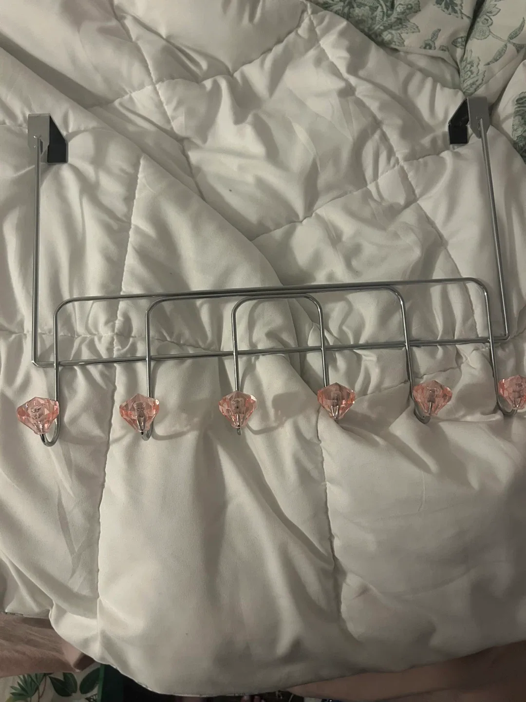 Over the Door Juicy Couture Rack with Pink Diamond Hooks