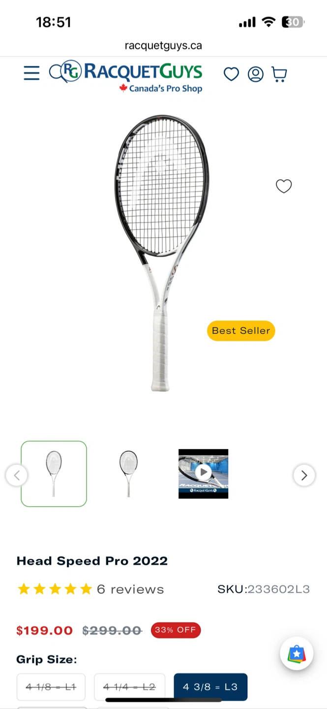 HEAD Speed Pro Performance Tennis Racket - photo 2