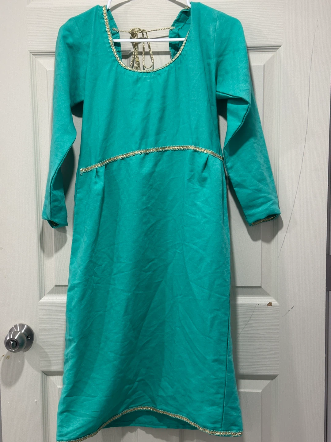 Teal Kurti Dress with Gold Detailing - photo 2