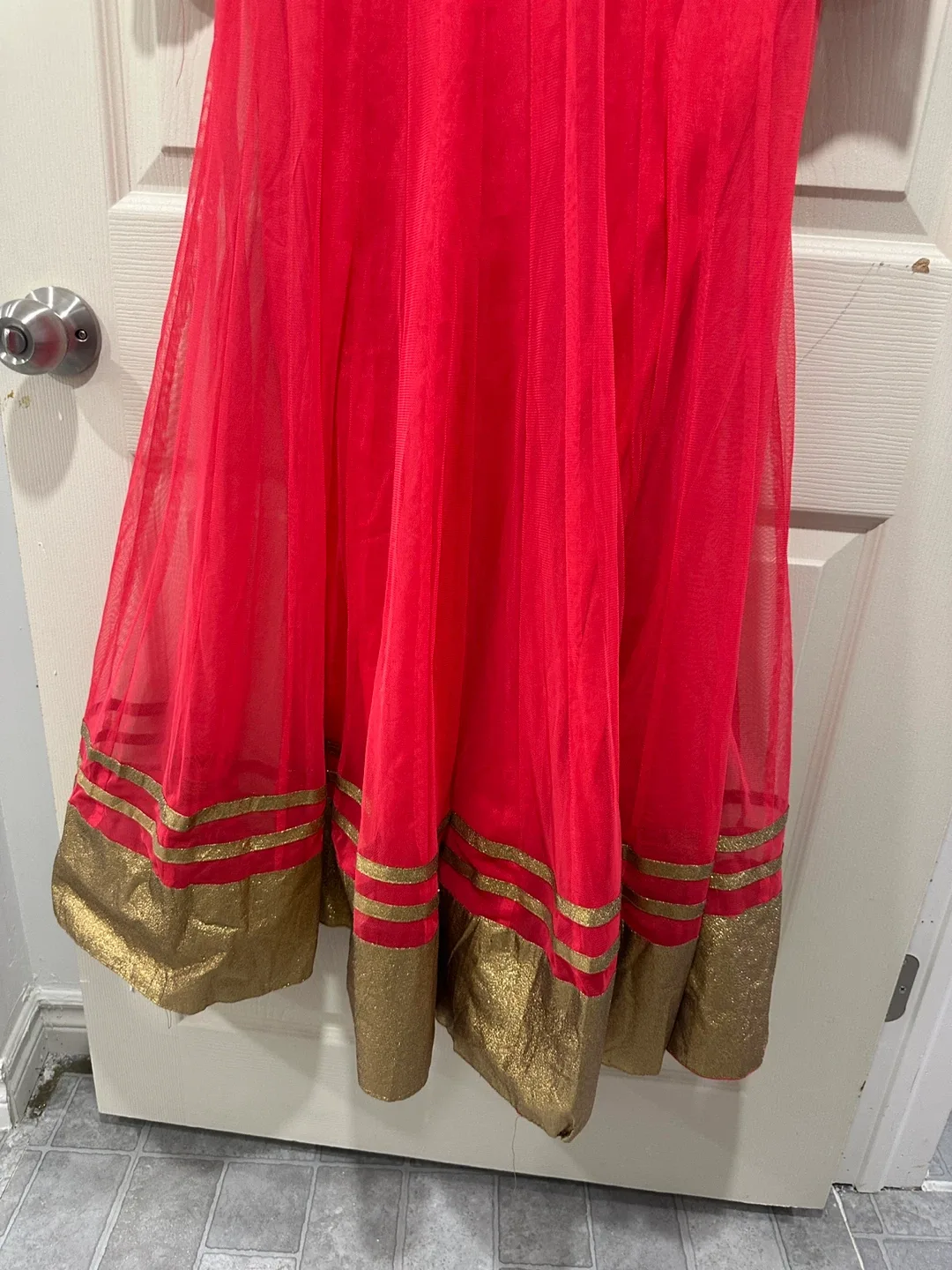 Red & Gold Anarkali Dress image indicator(2)