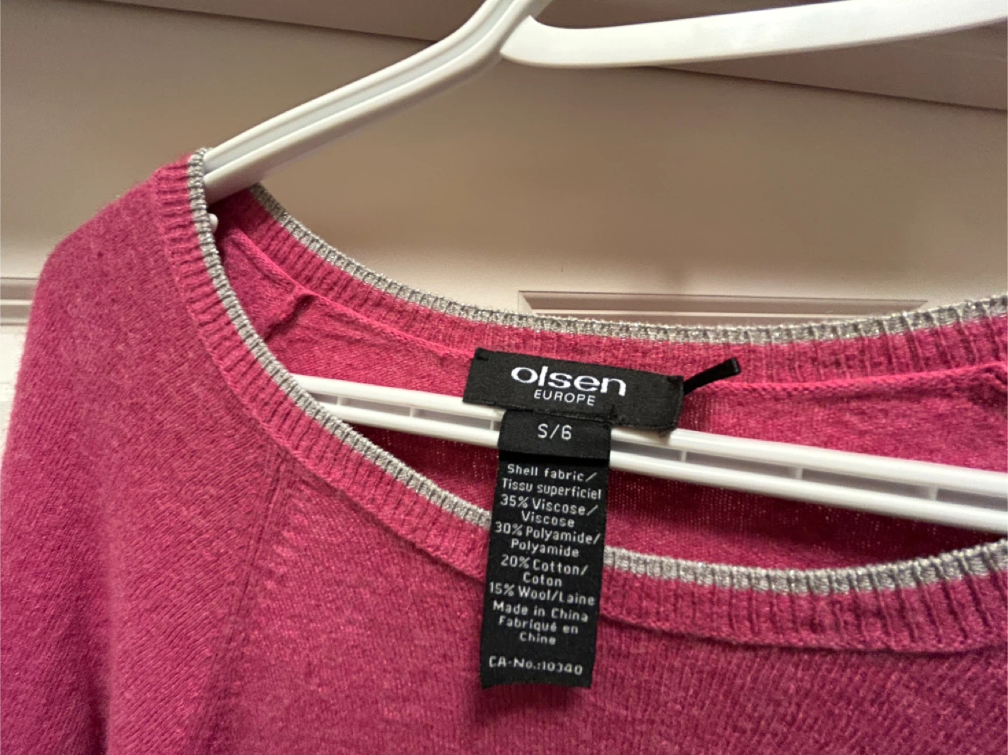 Olsen Europe Pink Wool Blend Sweater - Size S - photo 2