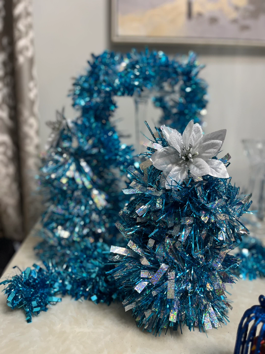 Blue Tinsel Decorations - photo 2