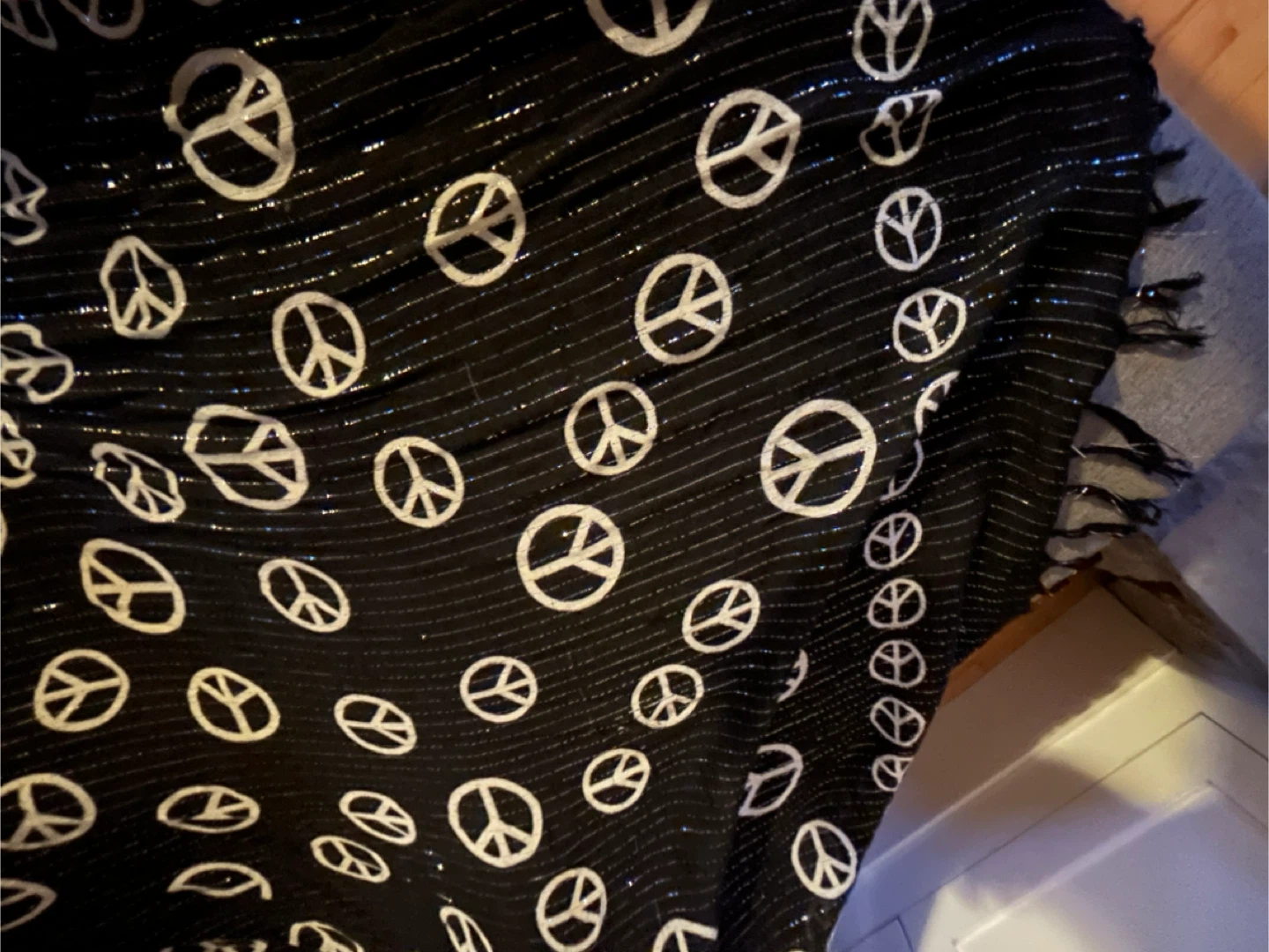 Black Peace Sign Scarf - photo 2