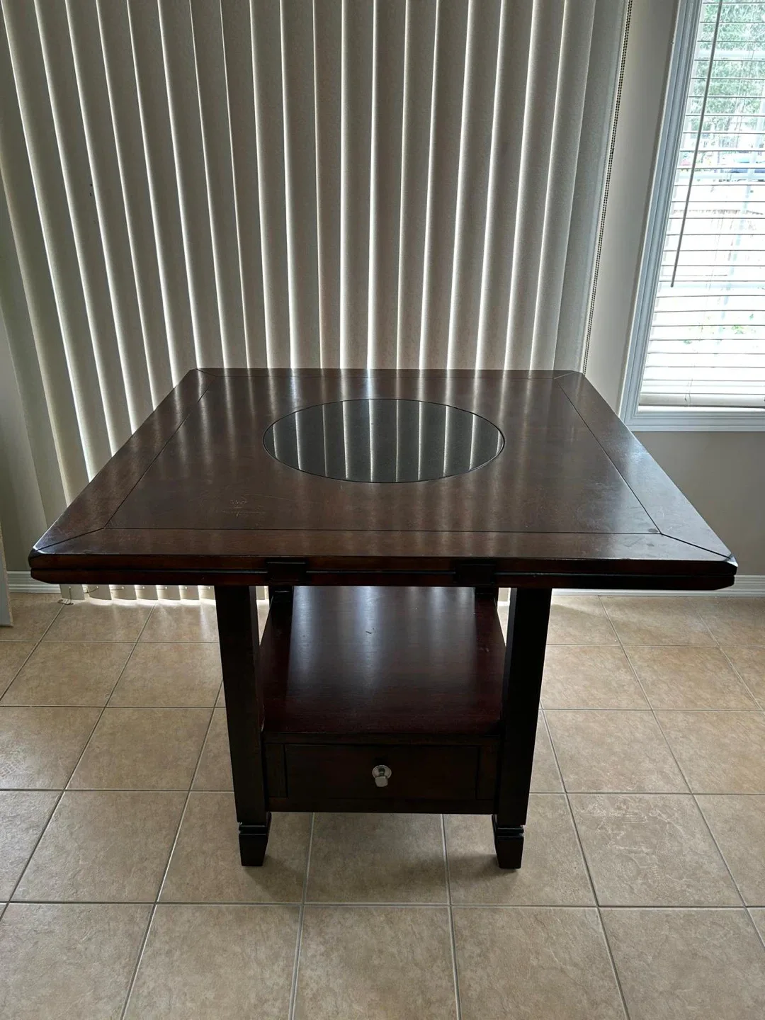 Dining Table with 6 Chairs - Dark Wood #Cleanout image indicator(6)