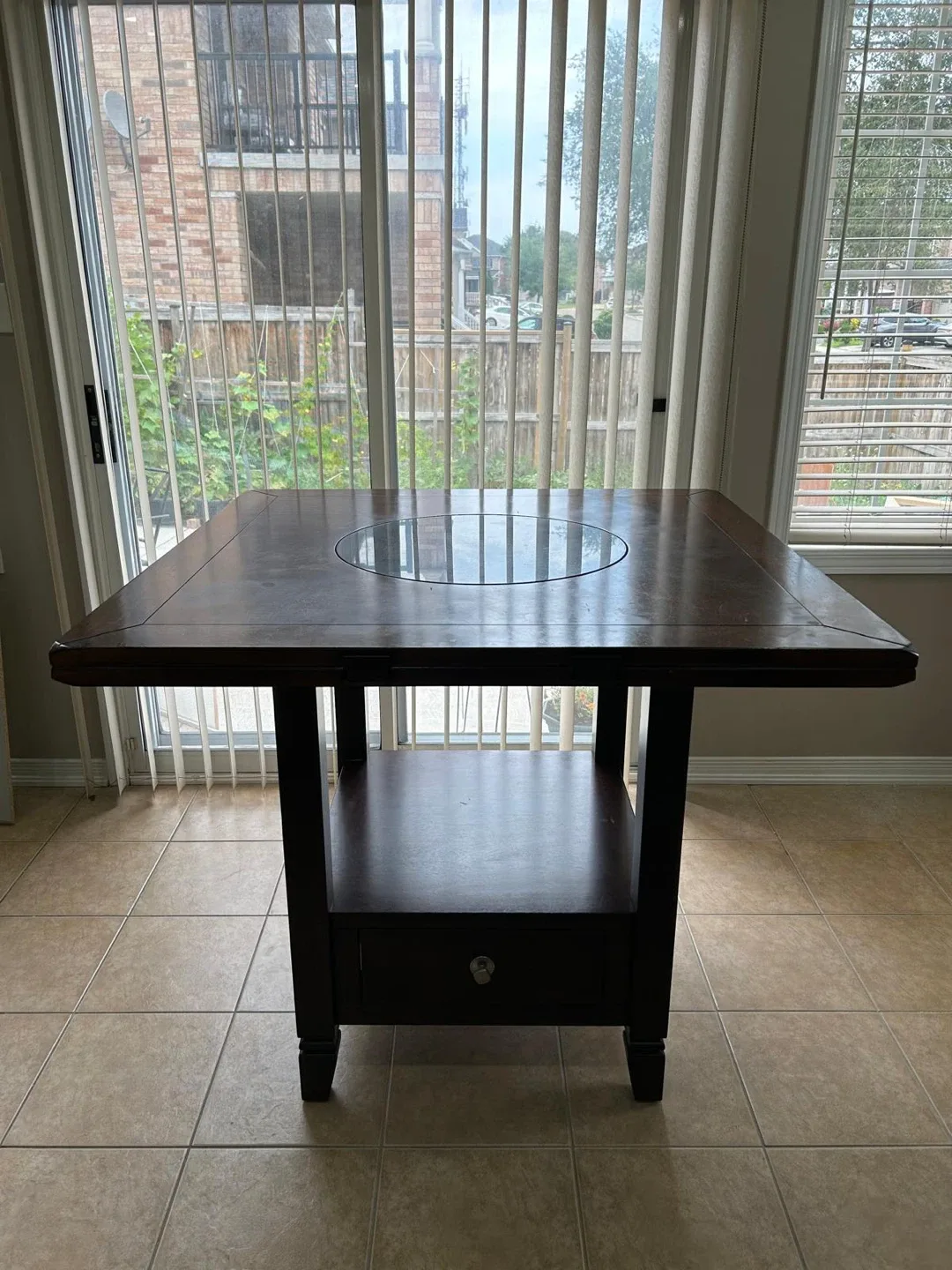 Dining Table with 6 Chairs - Dark Wood #Cleanout image indicator(8)