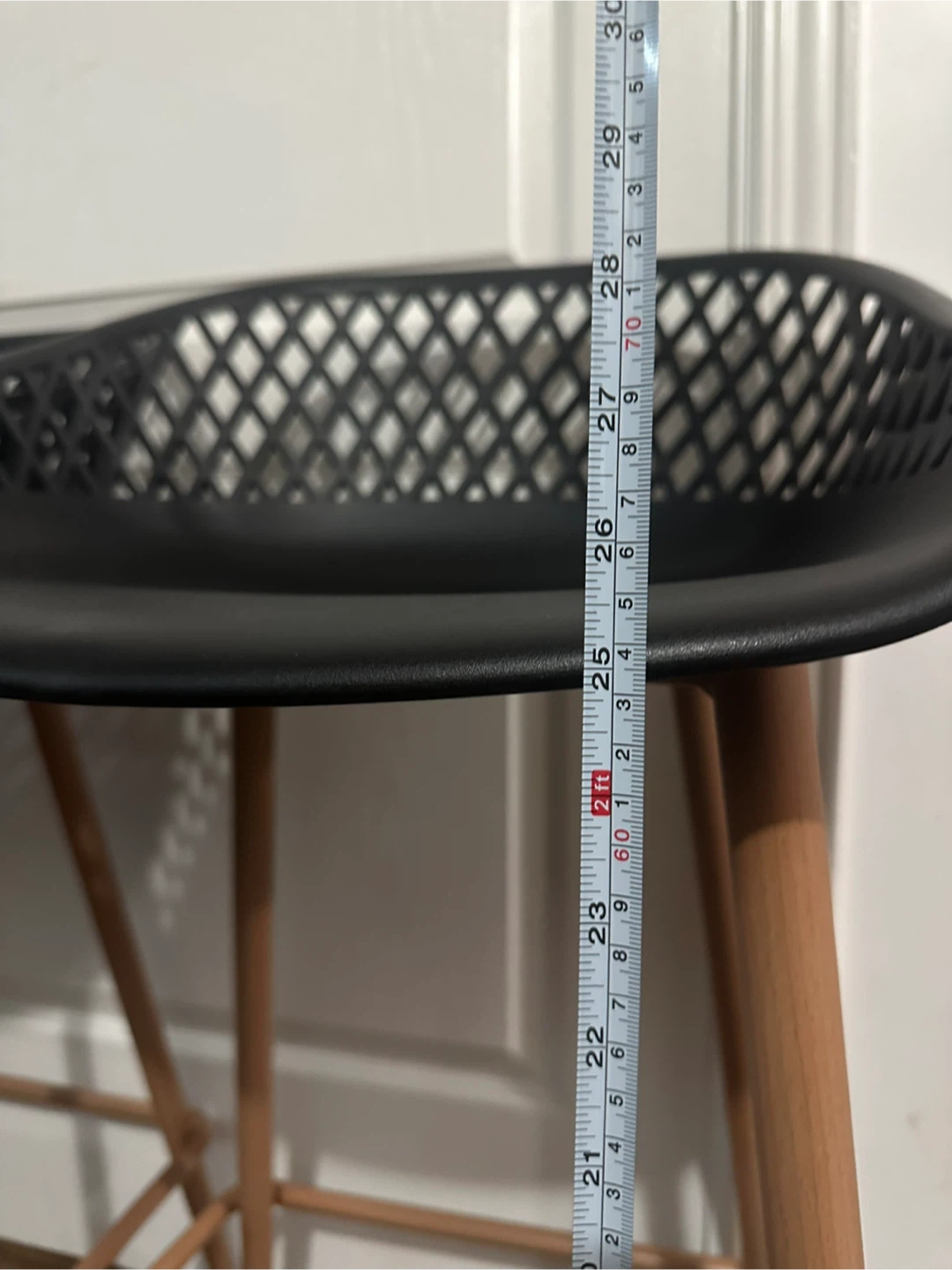 Set of 2 Black Bar Stools - 25 inches - photo 4