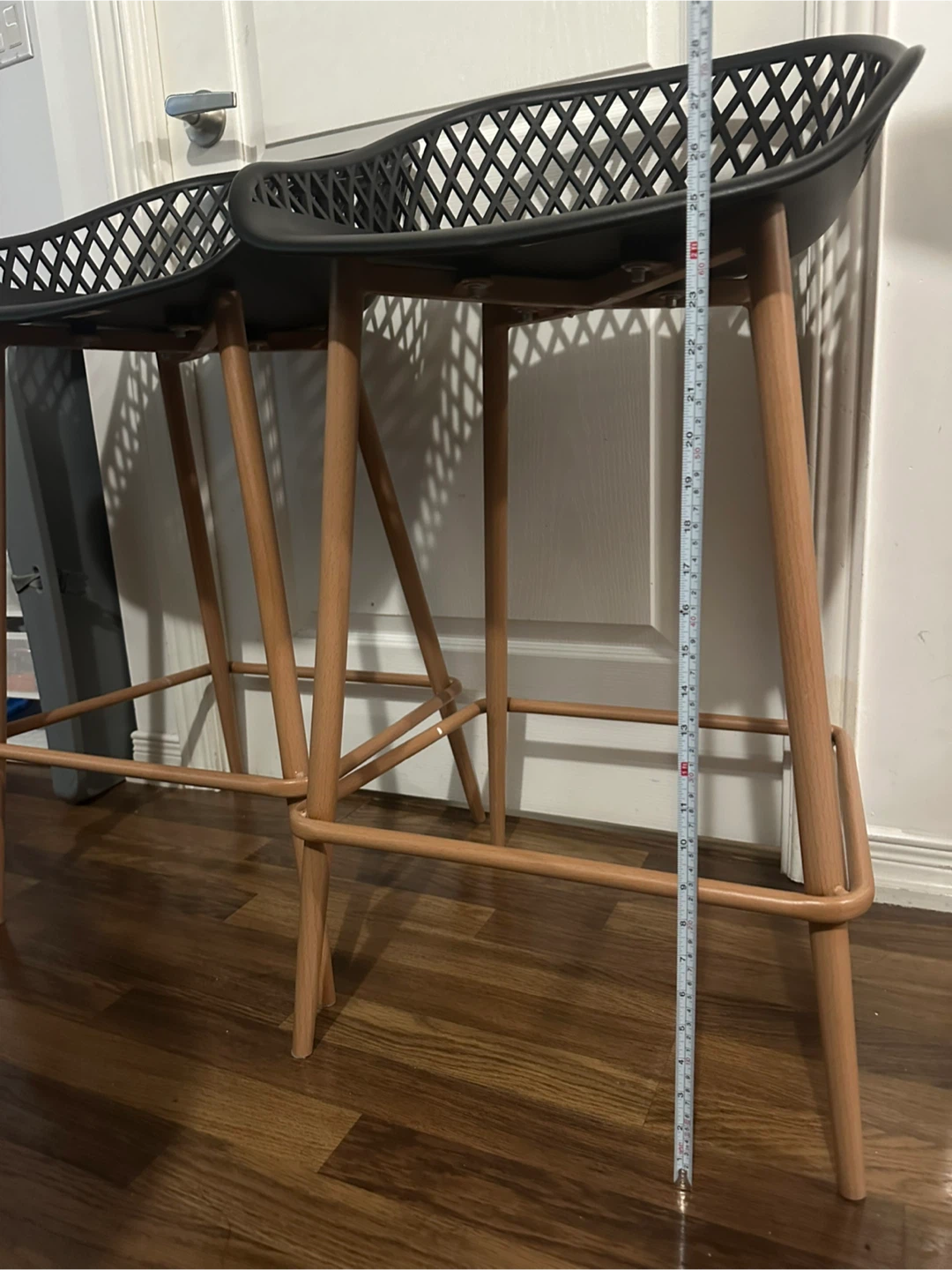 Set of 2 Black Bar Stools - 25 inches - photo 5