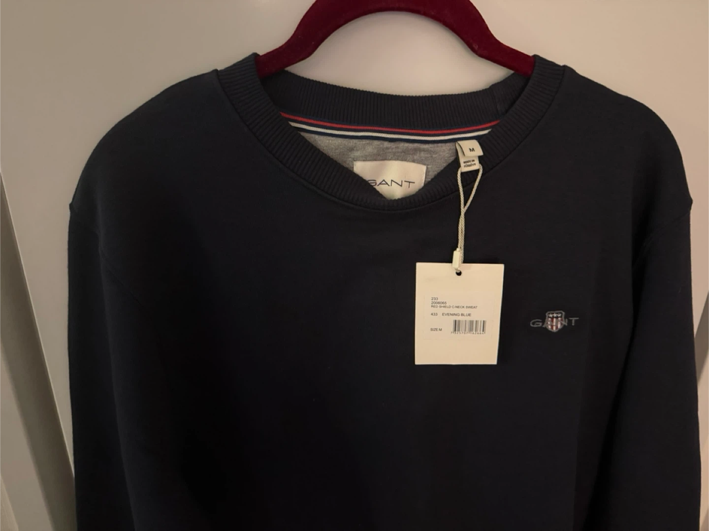 New GANT Evening Blue Crew Neck Sweatshirt - Size M - photo 5