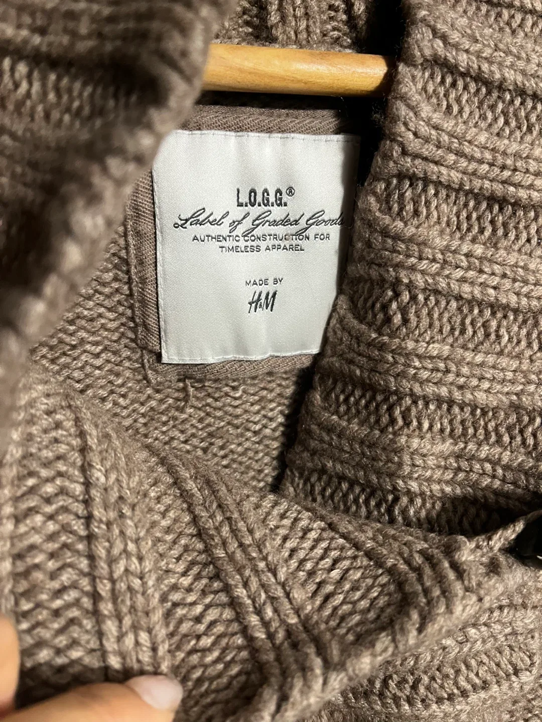 H&M L.O.G.G. Brown Knit Sweater - Size L image indicator(2)