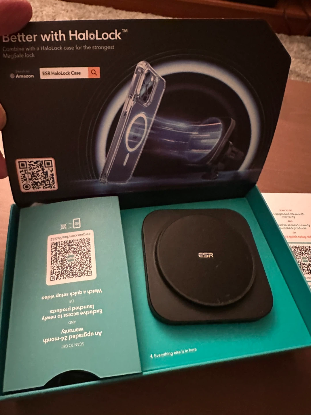 ESR HaloLock Magnetic Wireless Car Charger - New in Box! - photo 2