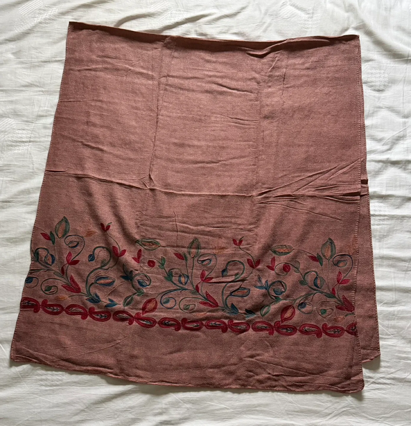 Floral Embroidered Scarf