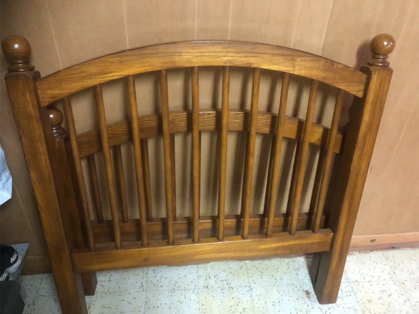 Wooden Bed Frame & Headboard @ mattress and box