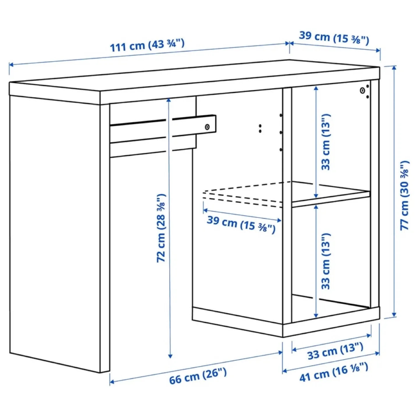 IKEA Kallax Desk - White image indicator(2)