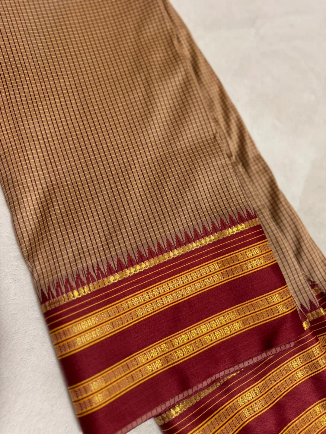 Brown & Maroon Saree