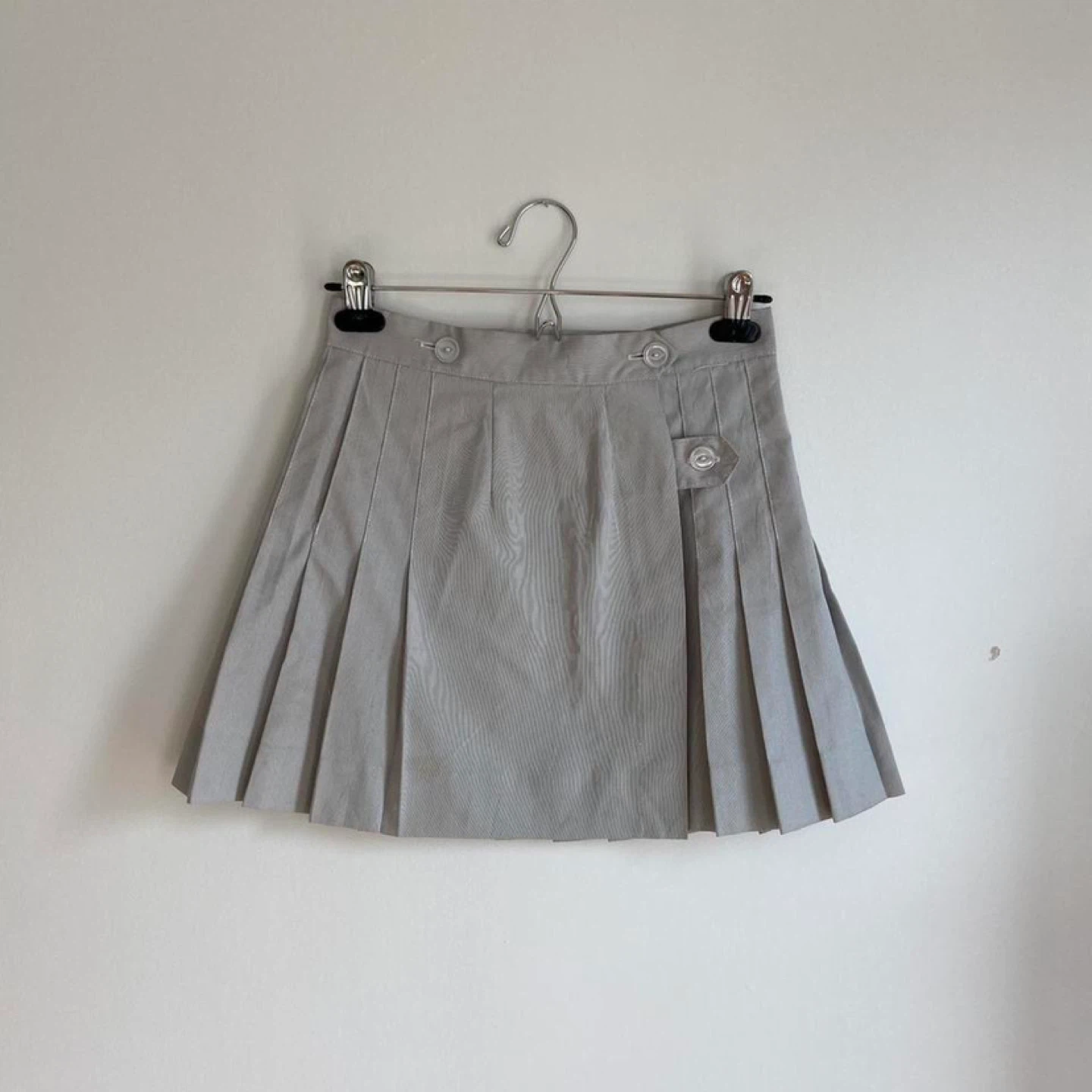 Grey Pleated Mini Skirt #cleanout