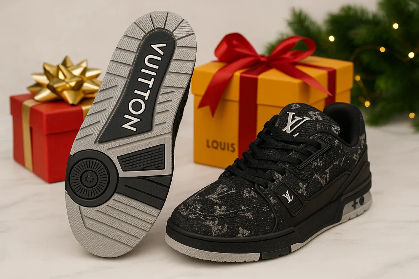 Louis Vuitton Black Monogram Trainer Sneakers image indicator(5)