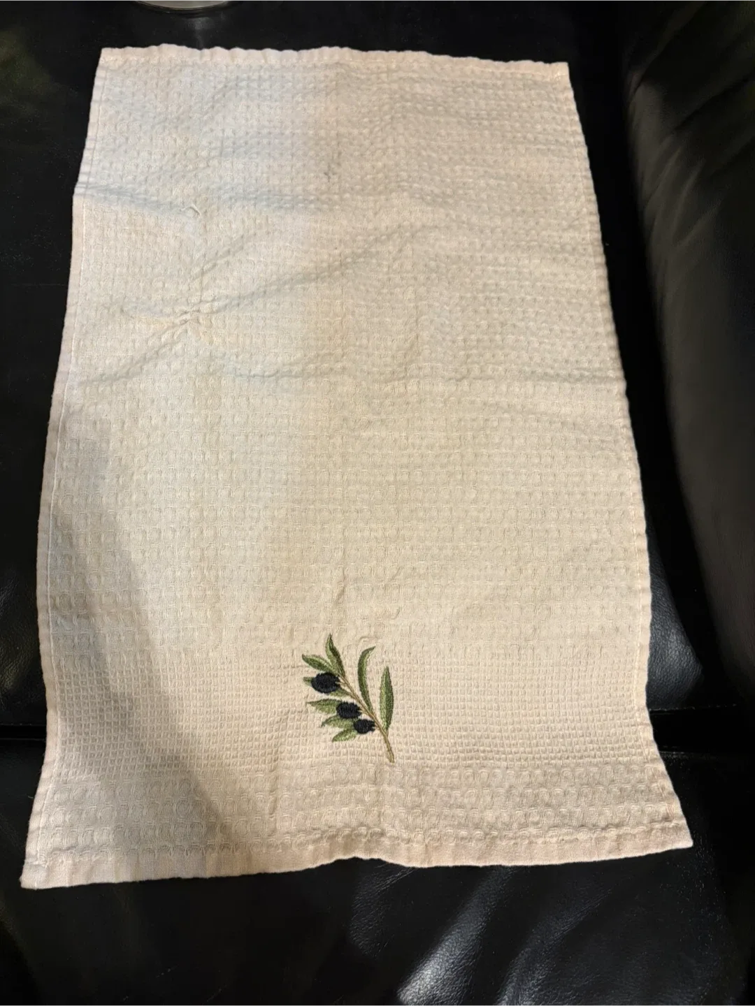 Olive Branch Embroidered Kitchen Towel