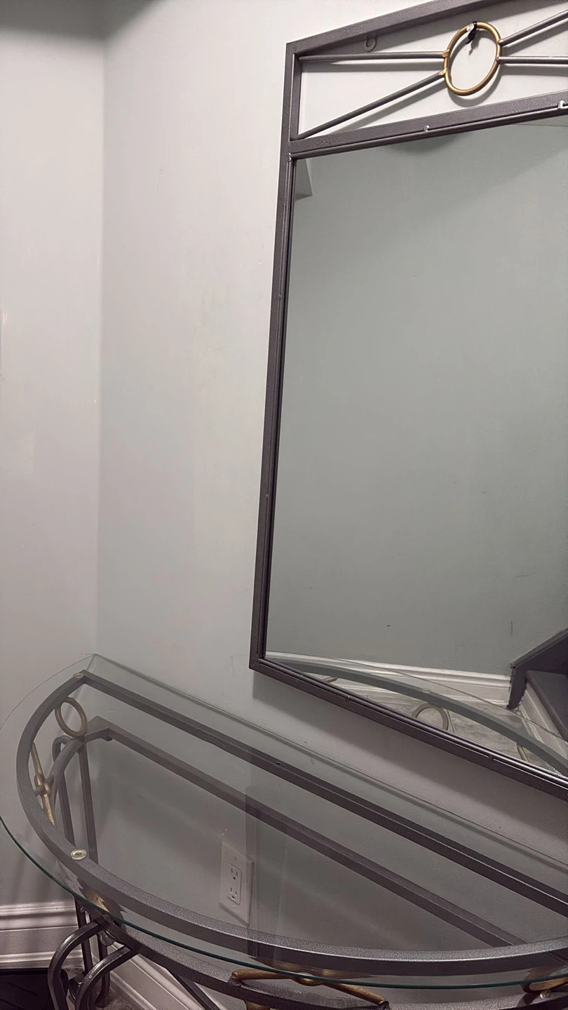 Glass Top Console Table with Mirror - photo 2