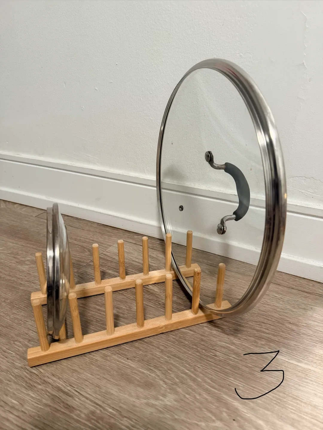 Ikea Bamboo Pot Lid/plates Organizer Rack