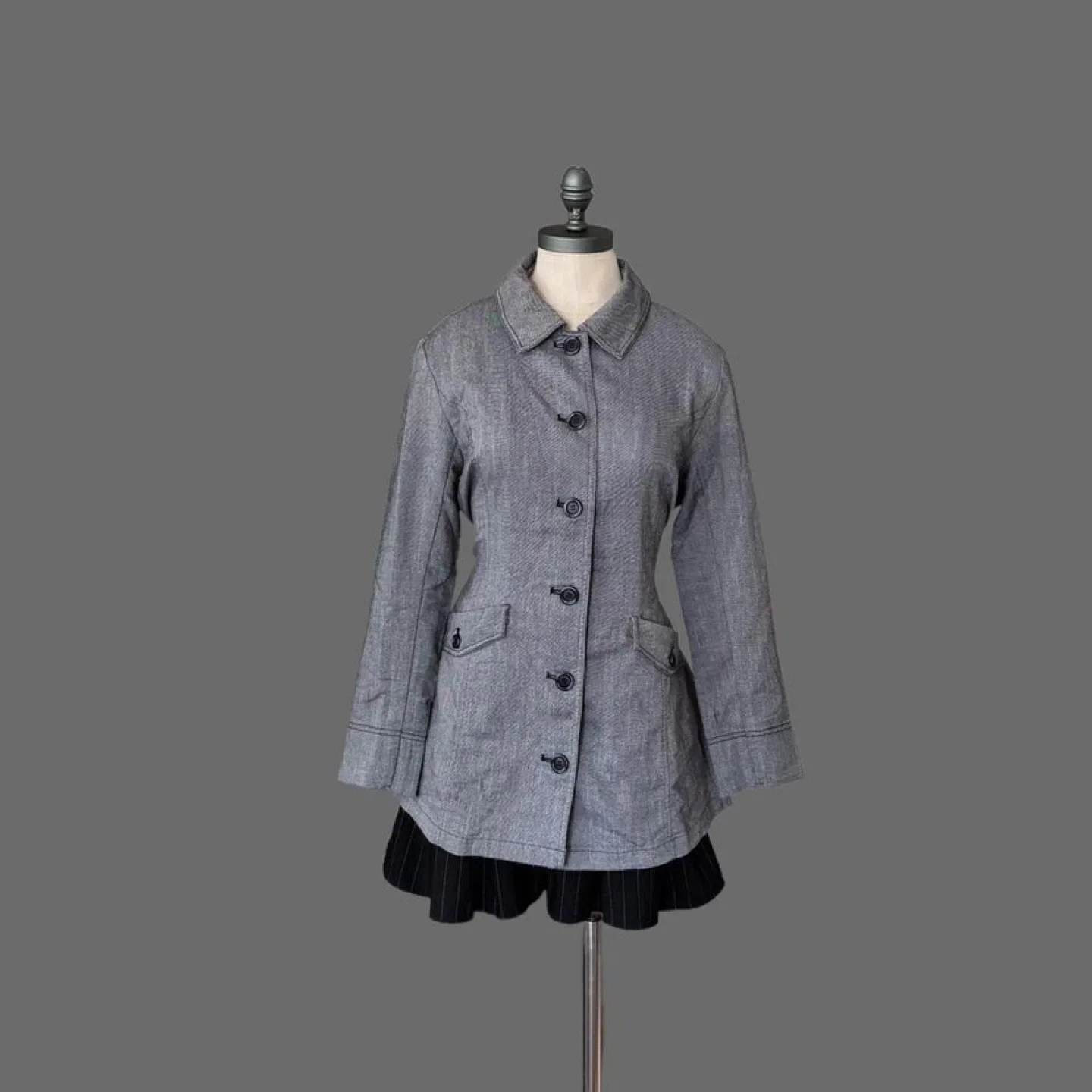 Grey Belted light layering jacket #cleanout