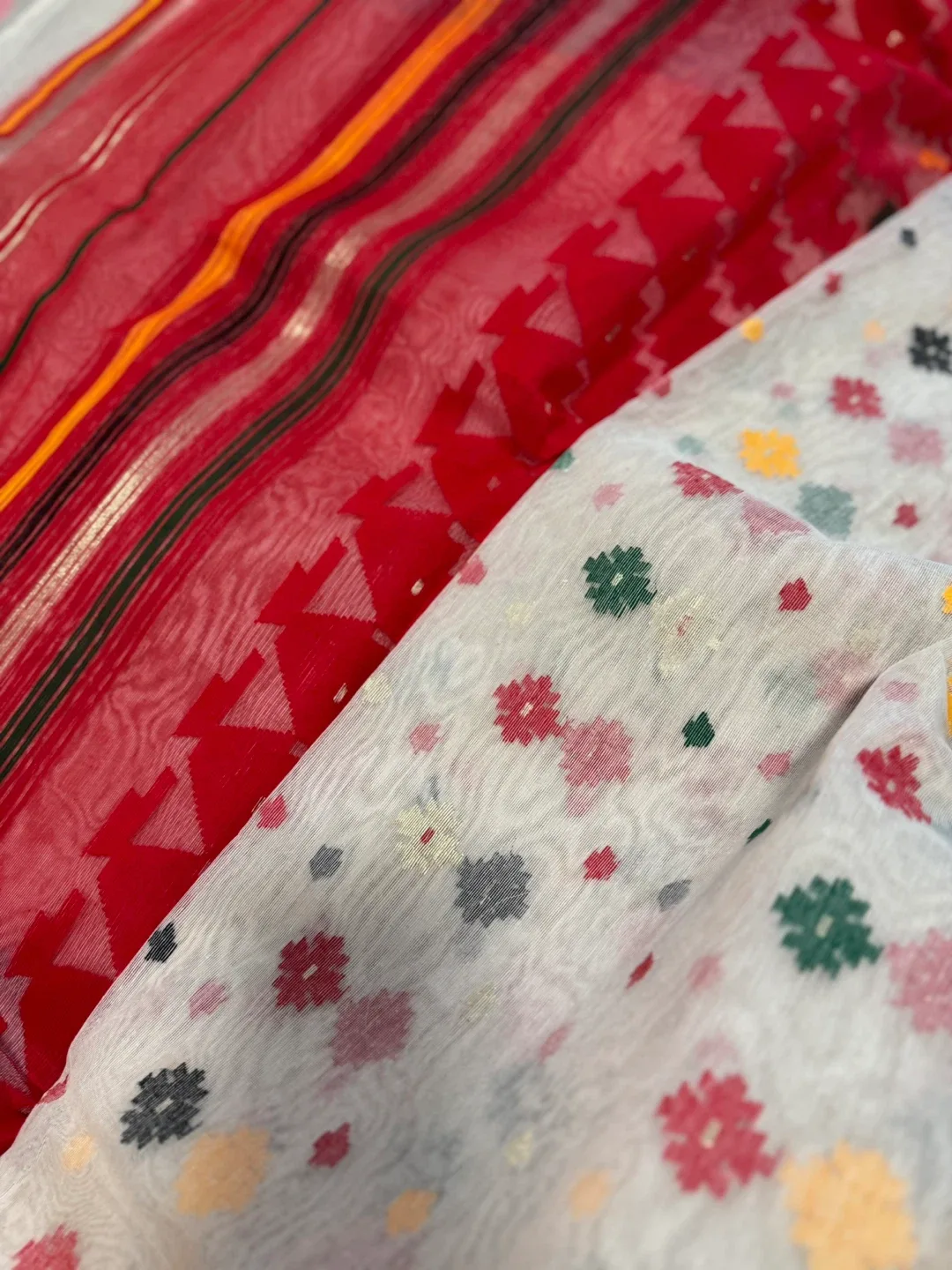 Saree - Red and White