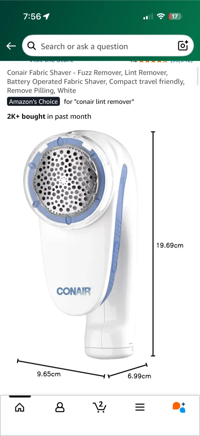 Conair Fabric Shaver - Fuzz Remover, Lint Remover image indicator(3)