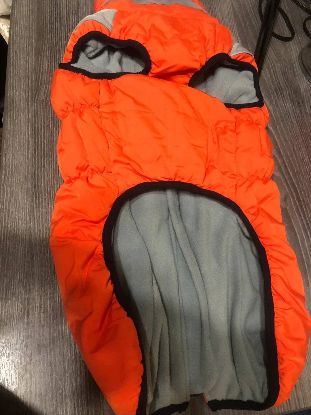 NEW-Orange & Grey Dog Puffer Vest-LARGE image indicator(3)