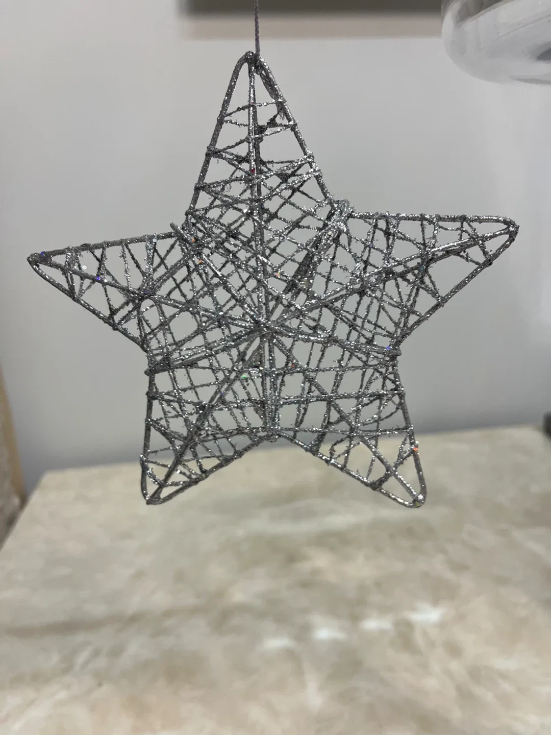 Silver Wire Star Christmas Ornament