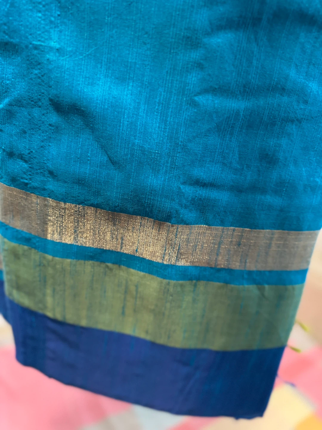 Blue Silk Saree - photo 3