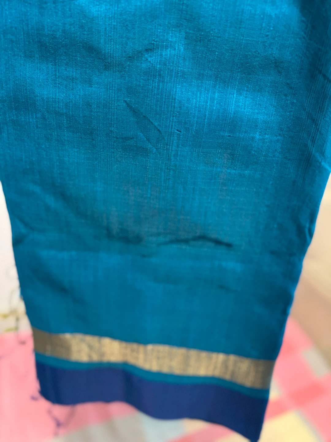 Blue Silk Saree - photo 2