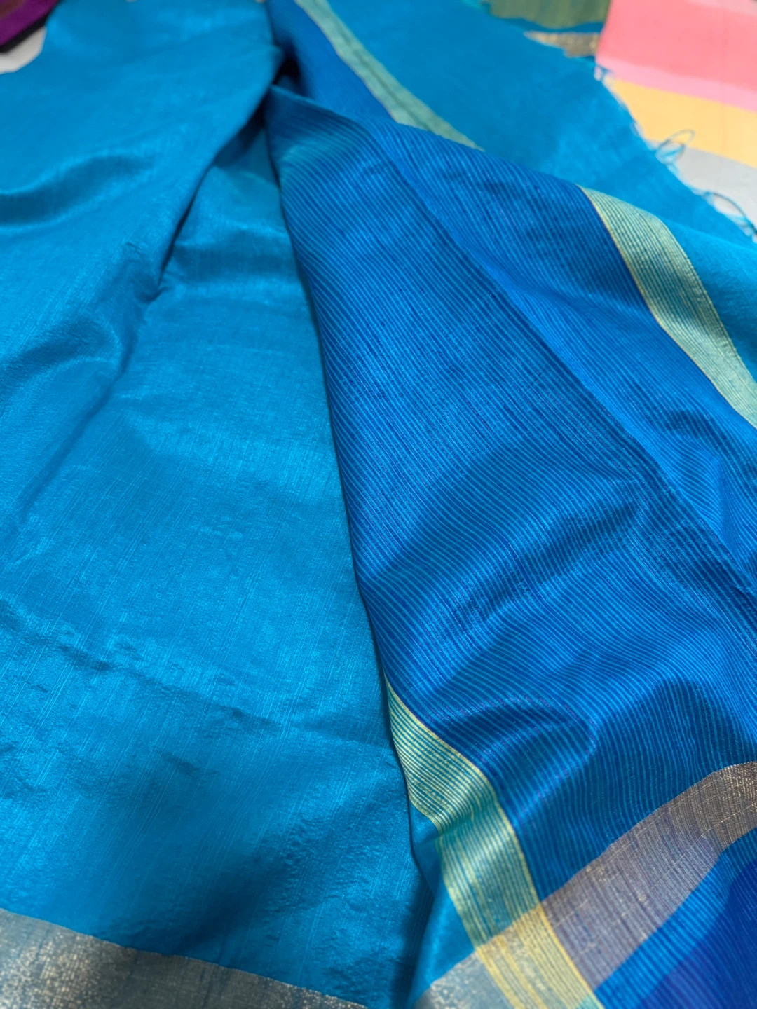 Blue Silk Saree - photo 5