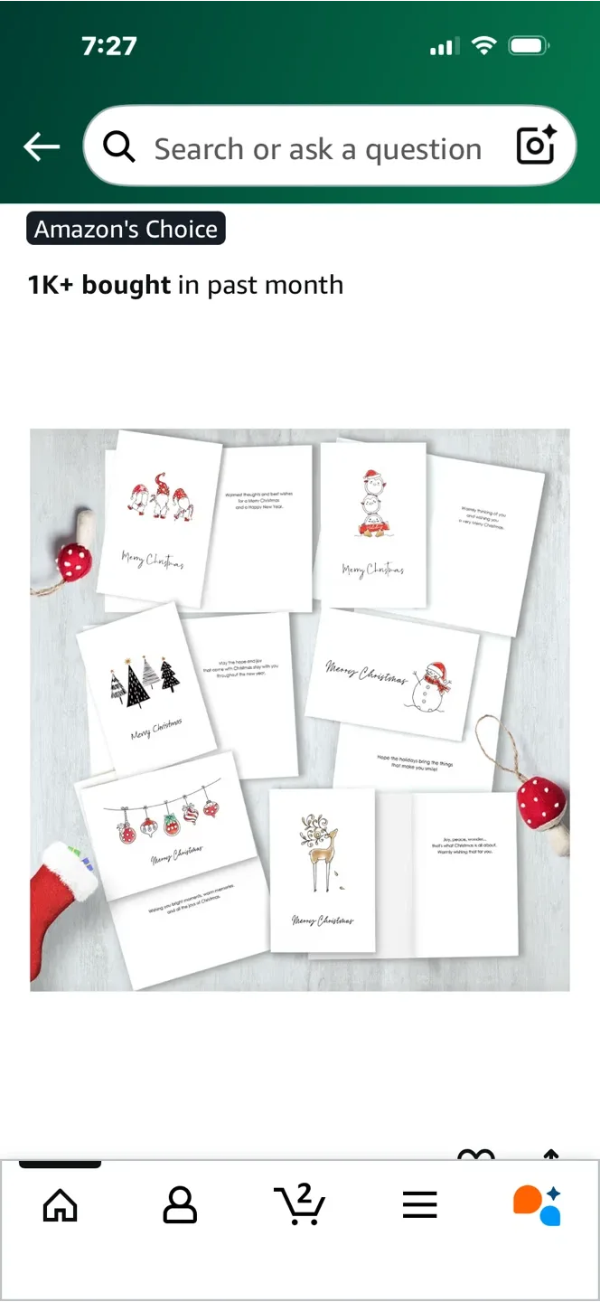 Christmas Cards Set of 24 with Stickers image indicator(4)