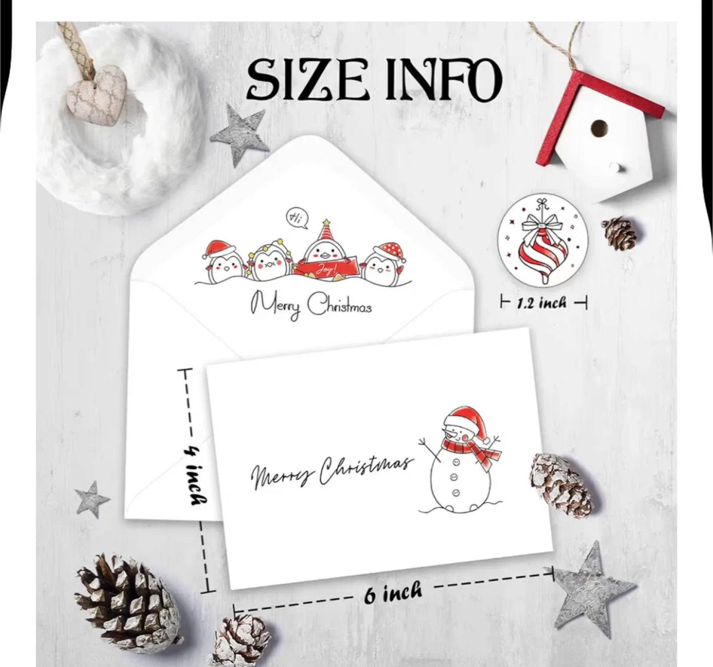 Christmas Cards Set of 24 with Stickers image indicator(6)