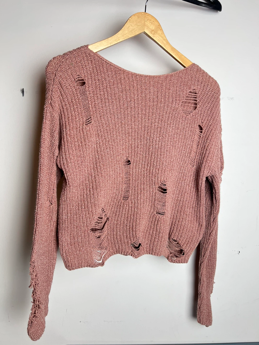 H&M Divided Pink Distressed Sweater - XS - photo 2