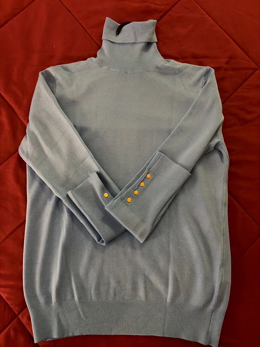 Zara Light Blue Turtleneck with Buttons