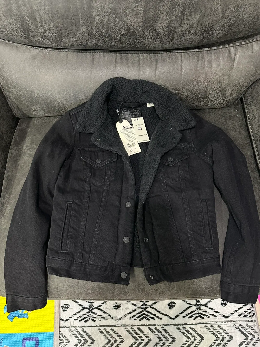 Levi's Black Sherpa Trucker Jacket - XS