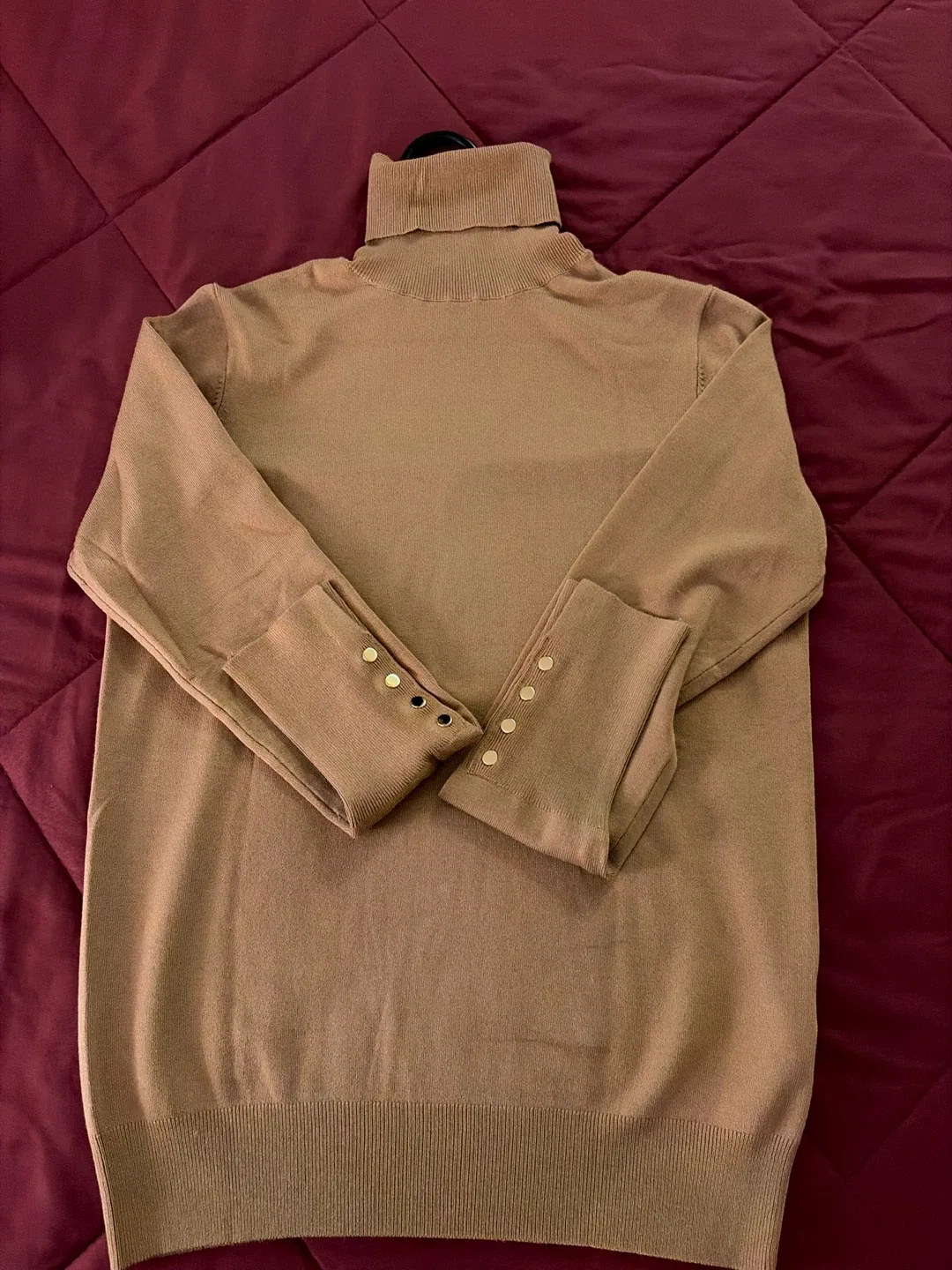 Zara Light Brown Turtleneck with buttons