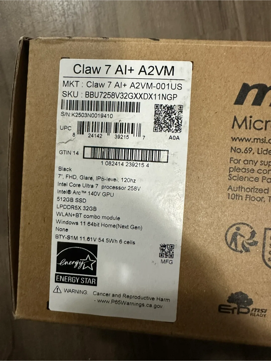 New MSI Claw 7 A1+ A2VM Gaming Handheld image indicator(3)