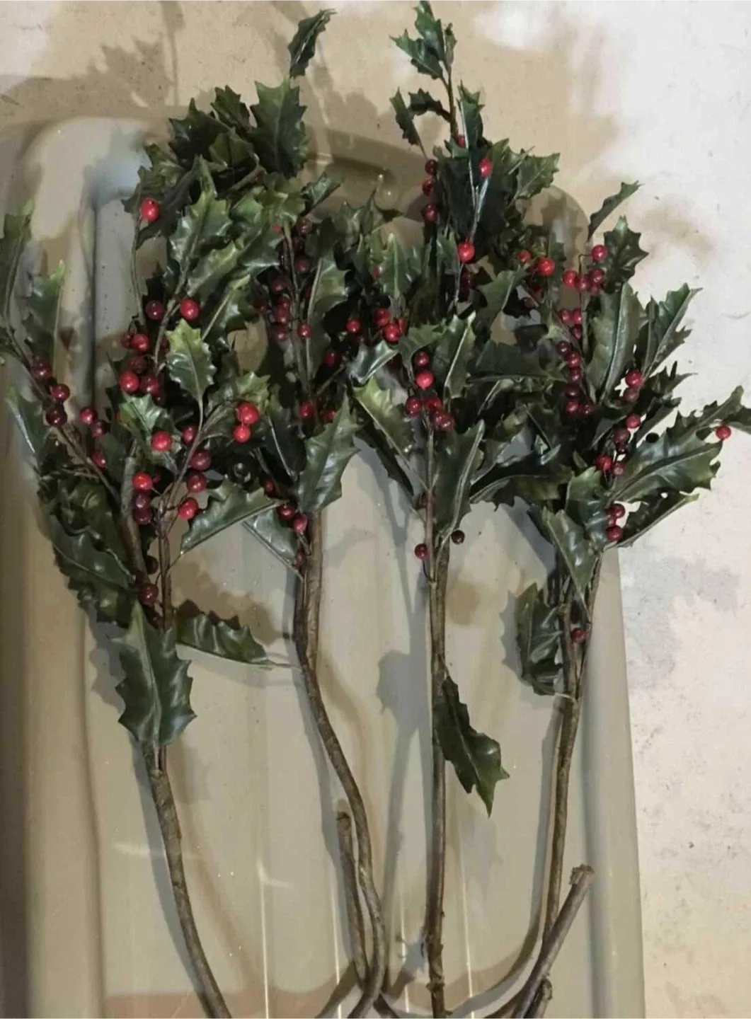 (4) Holly Berry Branches