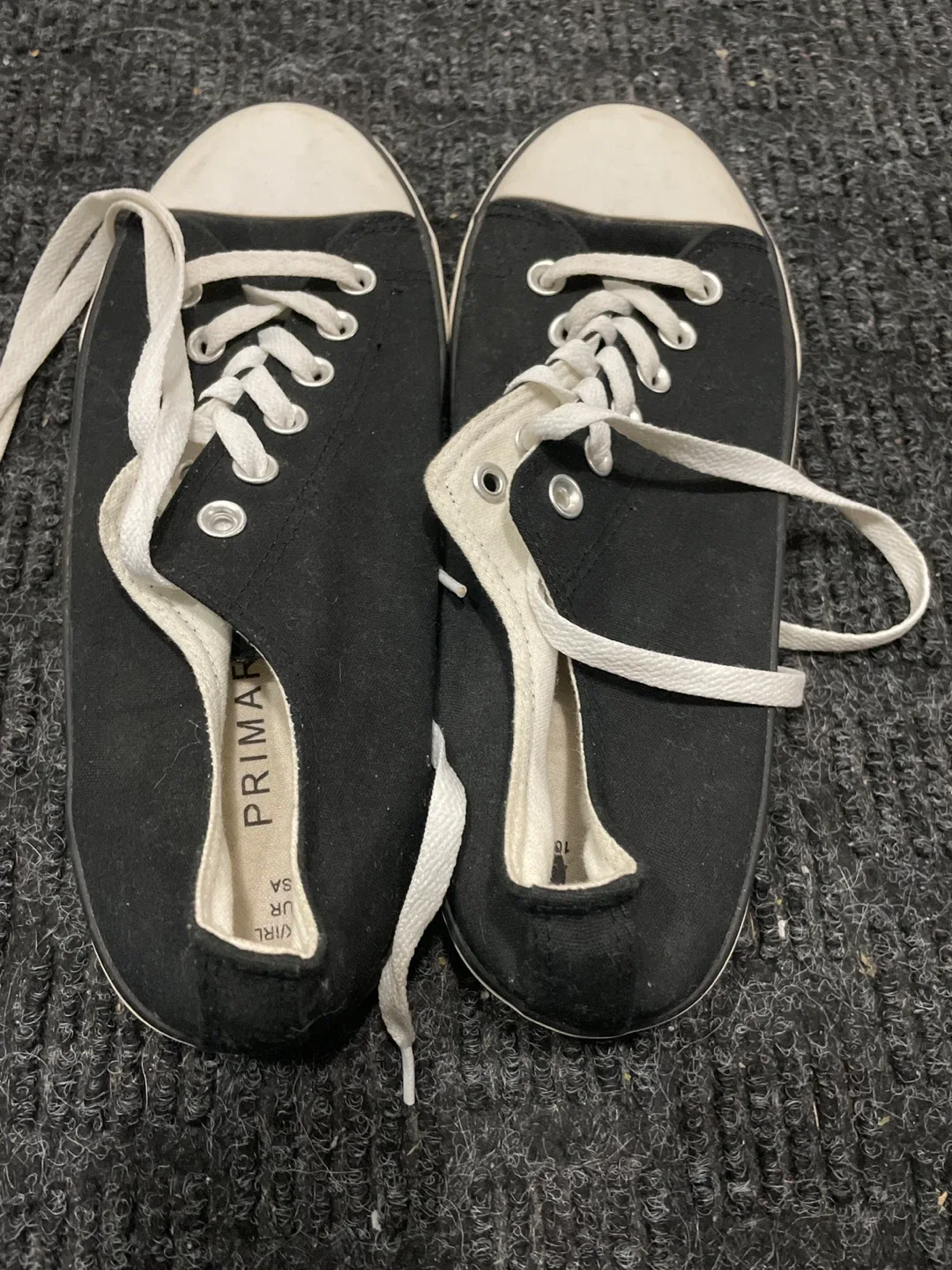 Primark Black & White Canvas Sneakers #Cleanout- Size 10