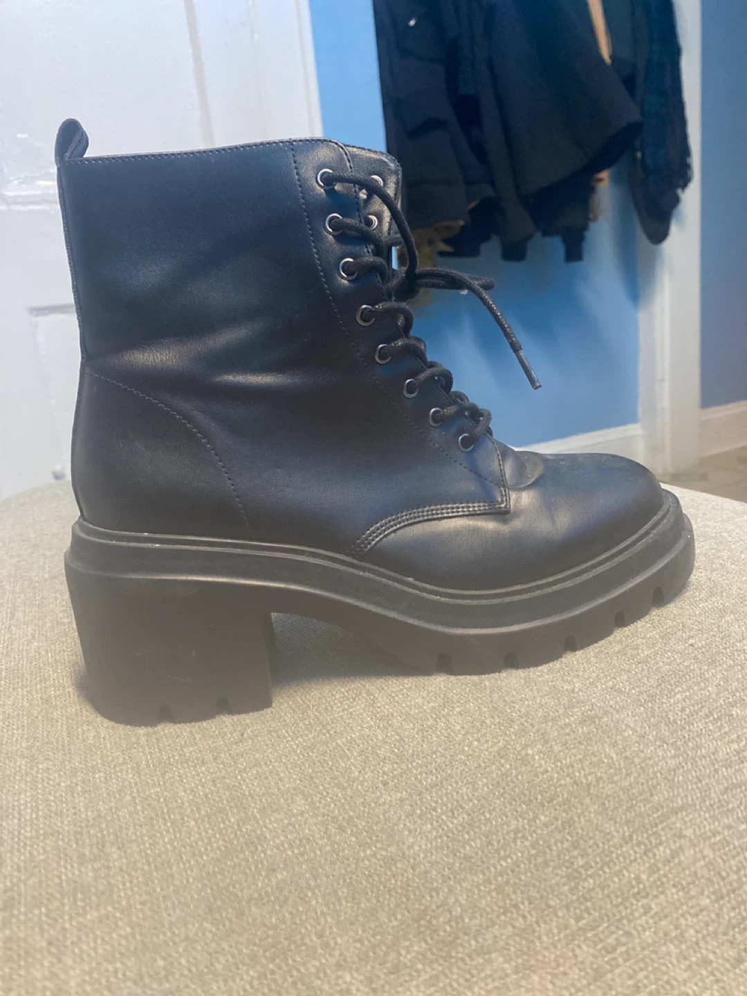 Black Platform Heel Boots