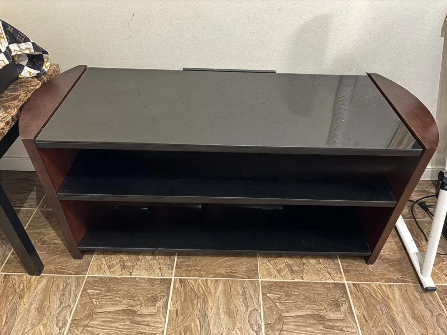Brown & Black TV Stand