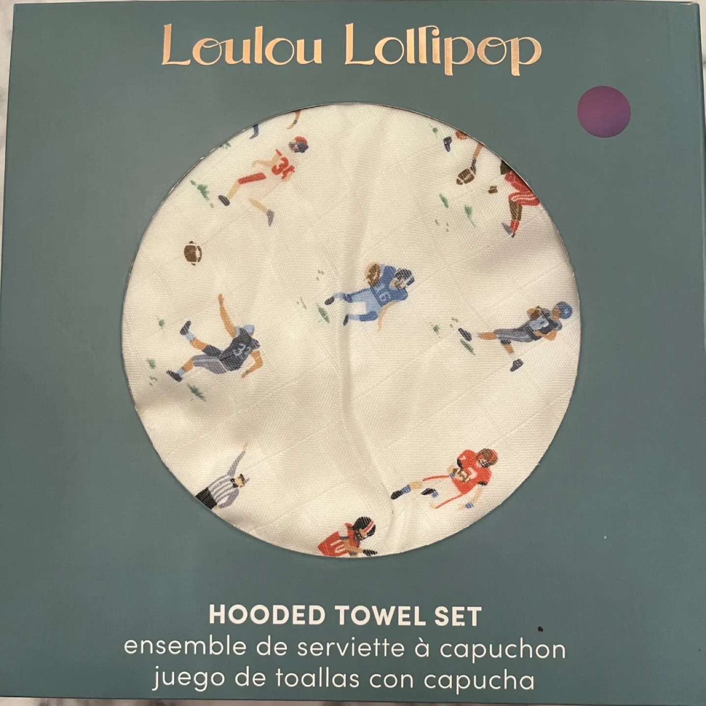 Loulou Lollipop Hooded Towel Set - Football Design