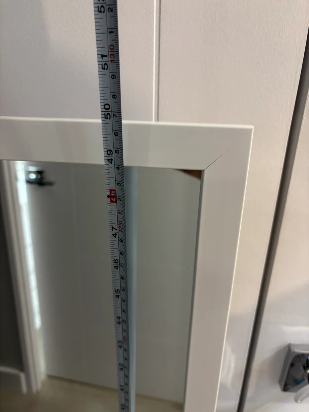 White Framed Mirror - 51" Height - photo 2