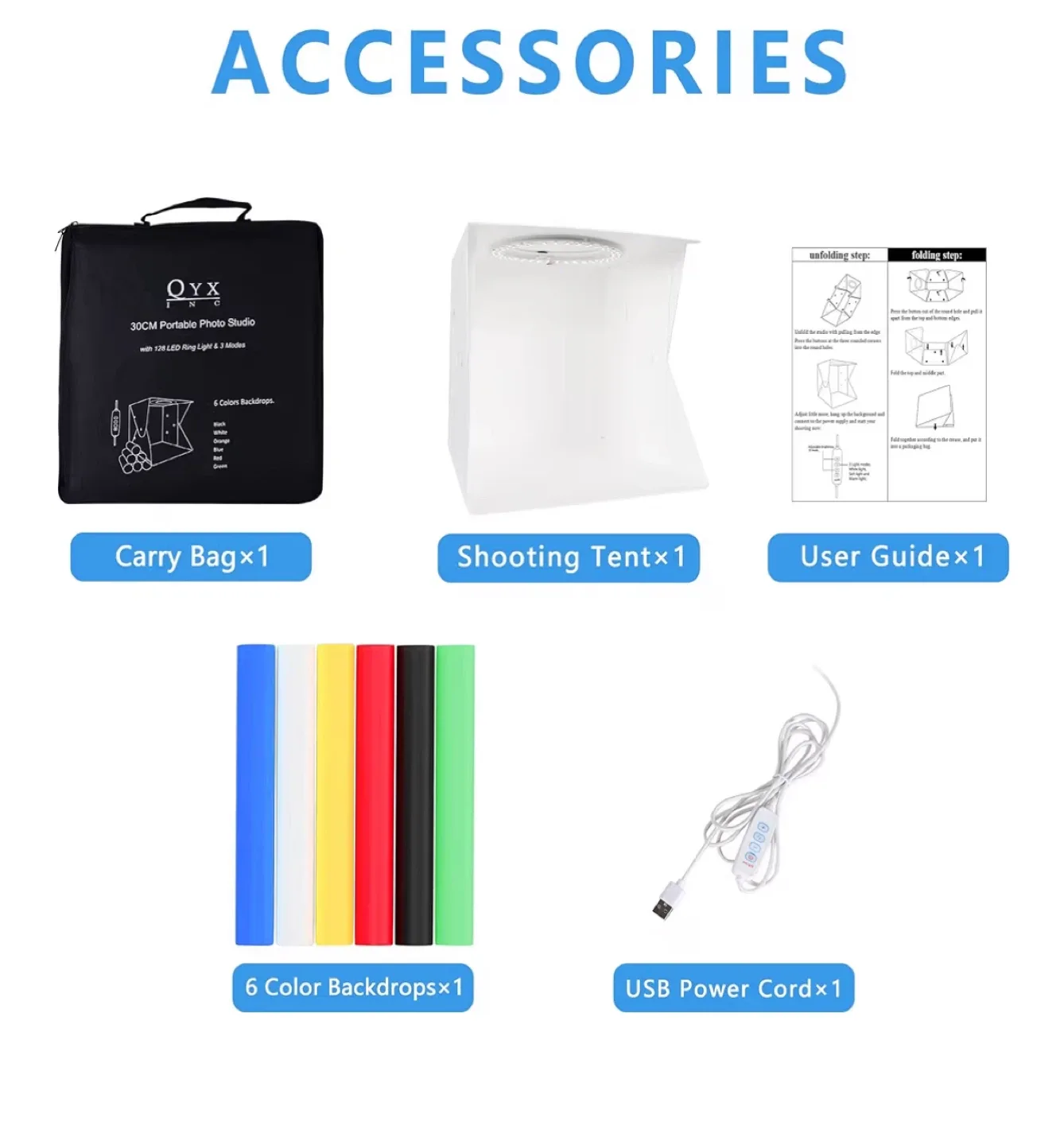 OYX 30CM Portable Photo Studio Box - Like New! image indicator(4)