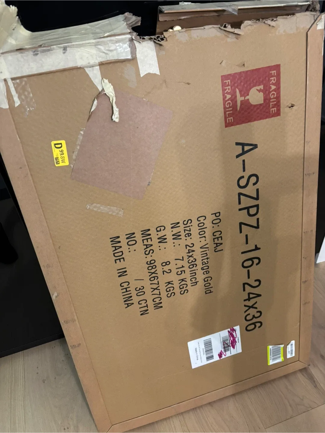 Gorgeous! Antique Gold Arch Wall Mirror, 24"x36" NEW image indicator(7)