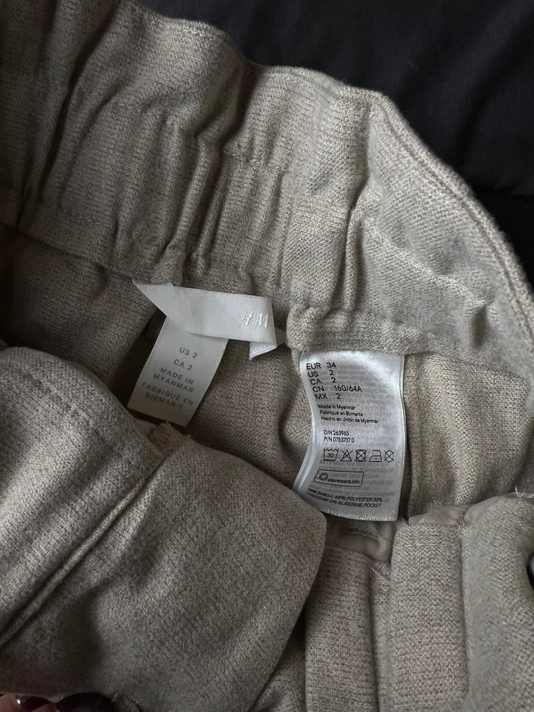 H&M Beige Paperbag Waist Pants - Size US 2 - photo 4