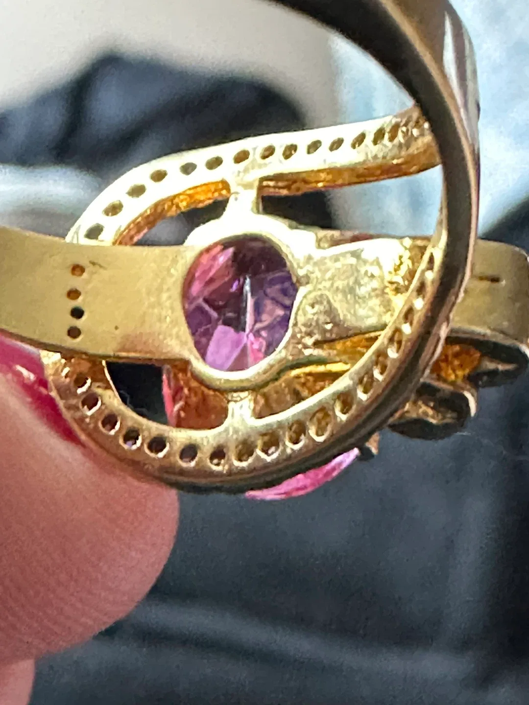 Daliglio Pink Topaz & Diamond Ring #cleanout image indicator(2)