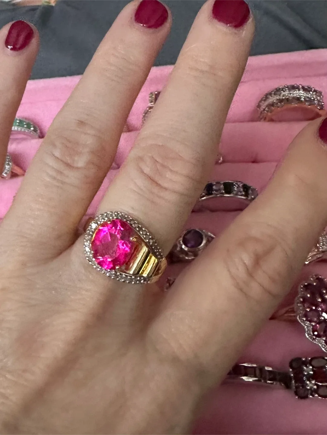 Daliglio Pink Topaz & Diamond Ring #cleanout