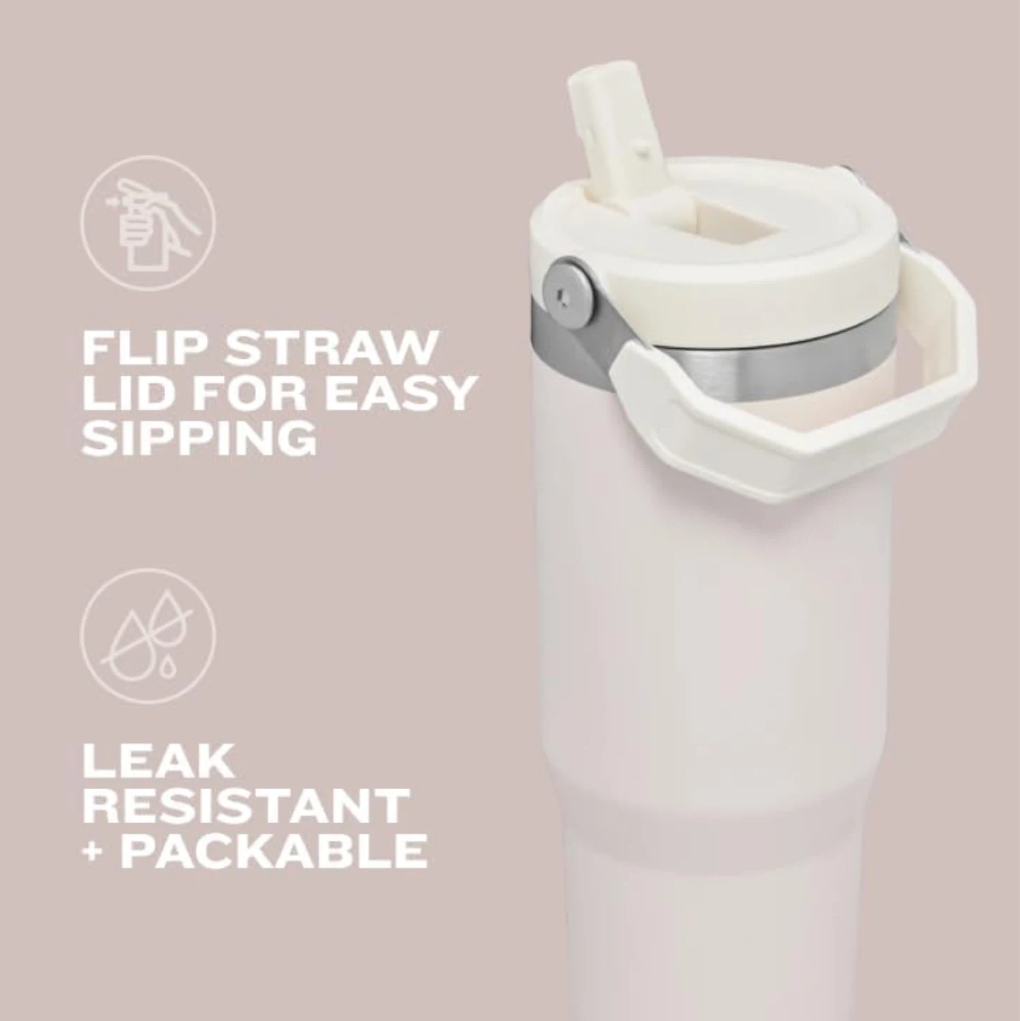 Stanley IceFlow Stainless Steel Tumbler, 30oz, Cream - NEW - photo 3